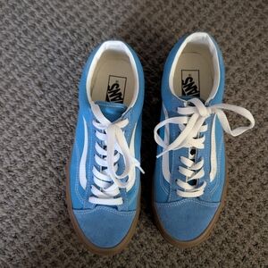 Vans Sky Blue and White Lace-Up Sneakers